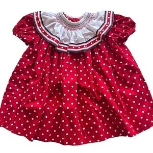 Monday's Child Toddler Girls Red & White Polka Dot Dress Size 3T